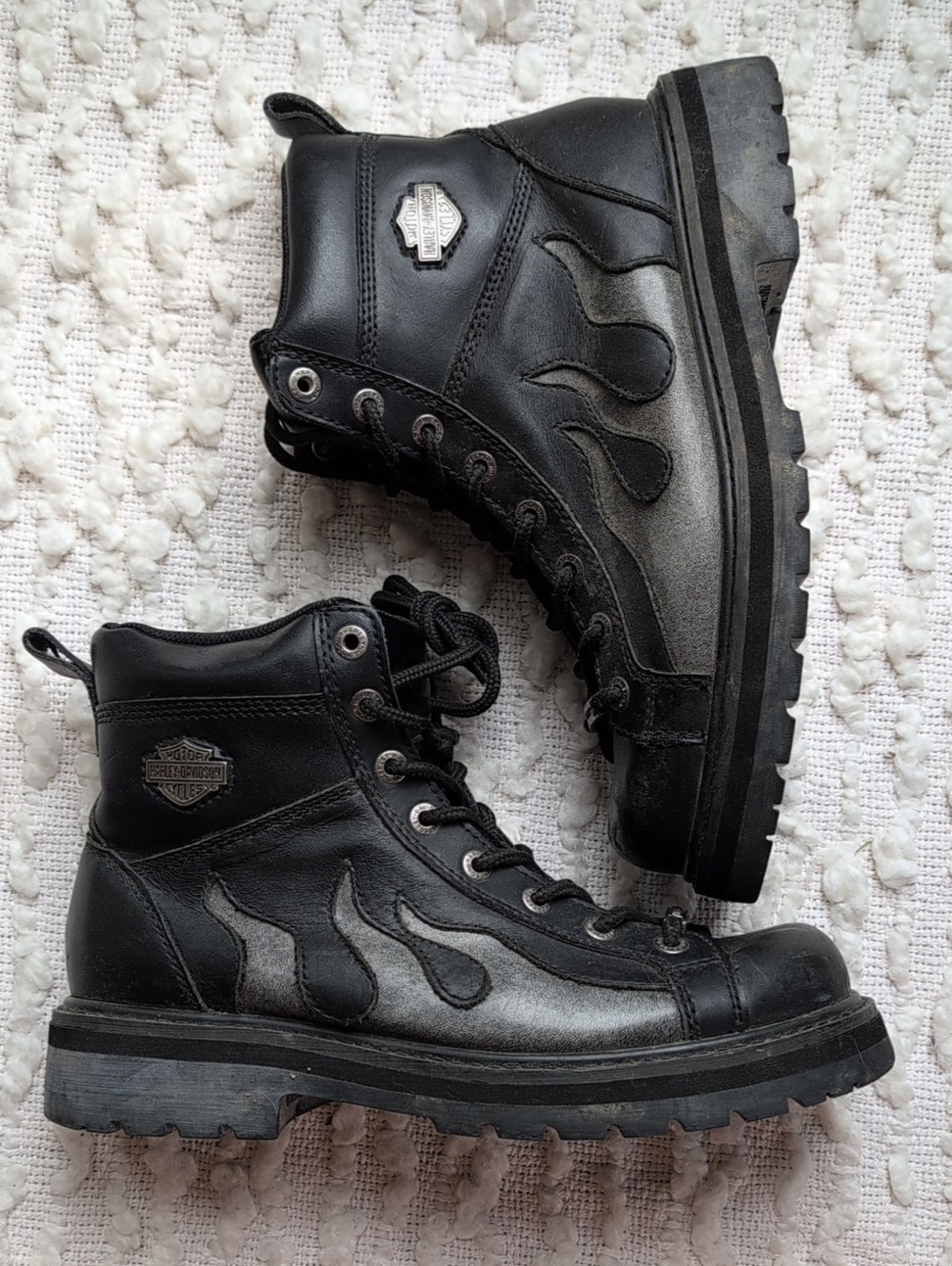 Harley Davidson Men's Flame 94096 Riding Biker Motorcycle Boots 9.5